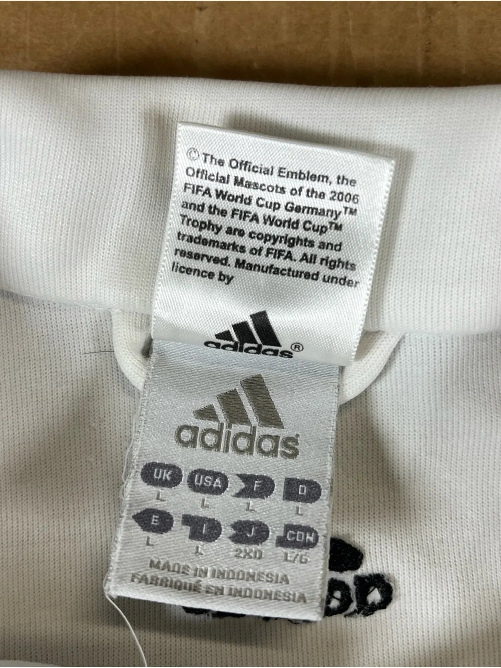 VTG Adidas 2006 FIFA World Cup Germany Koln Track Jacket Mens L White Zip Soccer